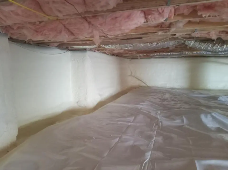 Crawl space encapsulation with closed-cell spray foam for Flat Roof Repair in Princeton